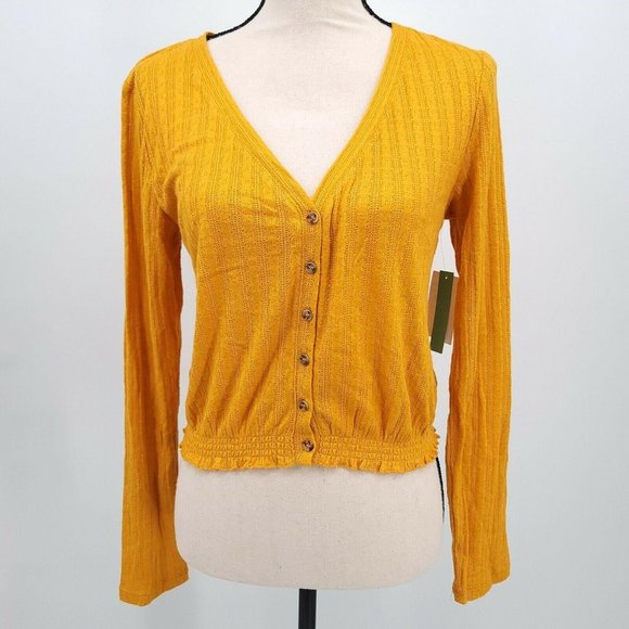 Abound Women's Large Pointelle Knit Crop Sweater - Picture 2 of 10